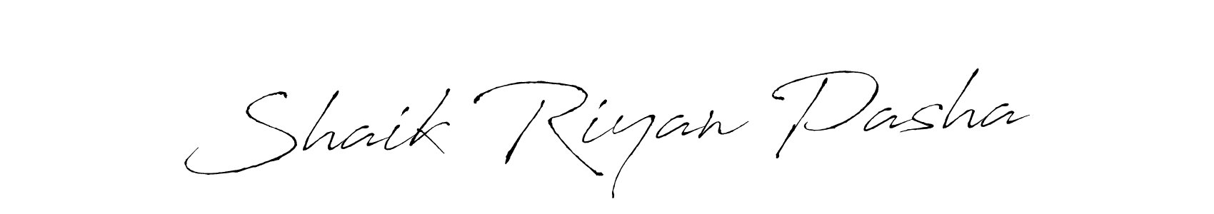 Make a beautiful signature design for name Shaik Riyan Pasha. With this signature (Antro_Vectra) style, you can create a handwritten signature for free. Shaik Riyan Pasha signature style 6 images and pictures png