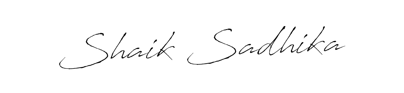 Antro_Vectra is a professional signature style that is perfect for those who want to add a touch of class to their signature. It is also a great choice for those who want to make their signature more unique. Get Shaik Sadhika name to fancy signature for free. Shaik Sadhika signature style 6 images and pictures png