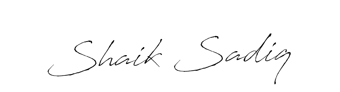 Make a beautiful signature design for name Shaik Sadiq. With this signature (Antro_Vectra) style, you can create a handwritten signature for free. Shaik Sadiq signature style 6 images and pictures png