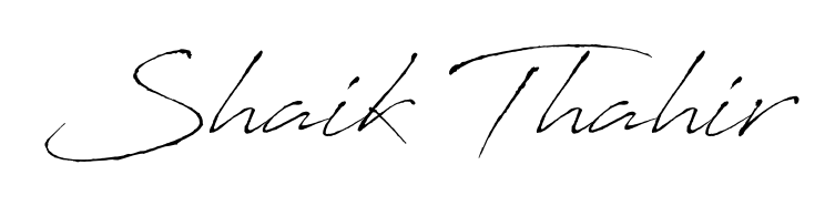 Once you've used our free online signature maker to create your best signature Antro_Vectra style, it's time to enjoy signing your documents with Shaik Thahir name. Shaik Thahir signature style 6 images and pictures png