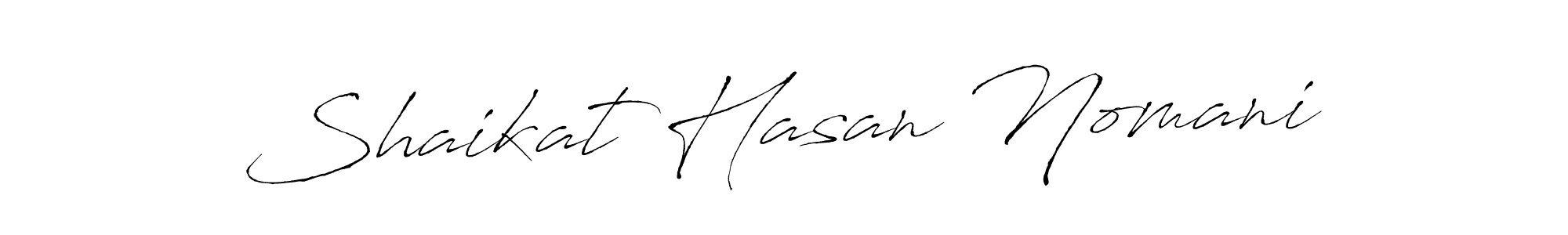 Make a beautiful signature design for name Shaikat Hasan Nomani. With this signature (Antro_Vectra) style, you can create a handwritten signature for free. Shaikat Hasan Nomani signature style 6 images and pictures png