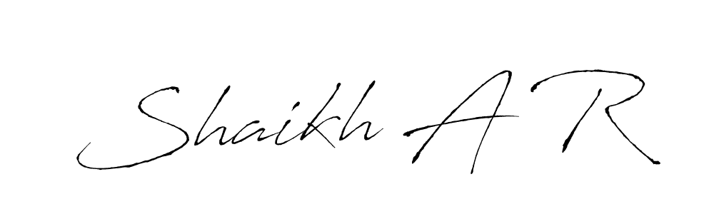 How to make Shaikh A R name signature. Use Antro_Vectra style for creating short signs online. This is the latest handwritten sign. Shaikh A R signature style 6 images and pictures png