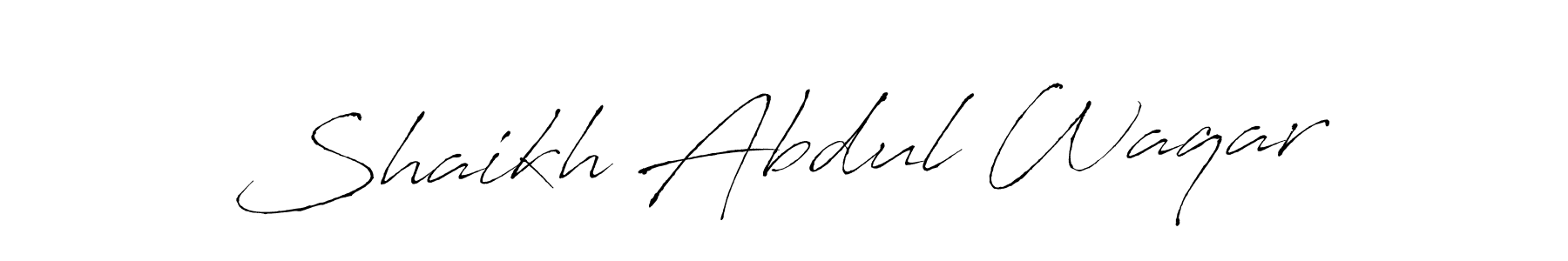 Create a beautiful signature design for name Shaikh Abdul Waqar. With this signature (Antro_Vectra) fonts, you can make a handwritten signature for free. Shaikh Abdul Waqar signature style 6 images and pictures png