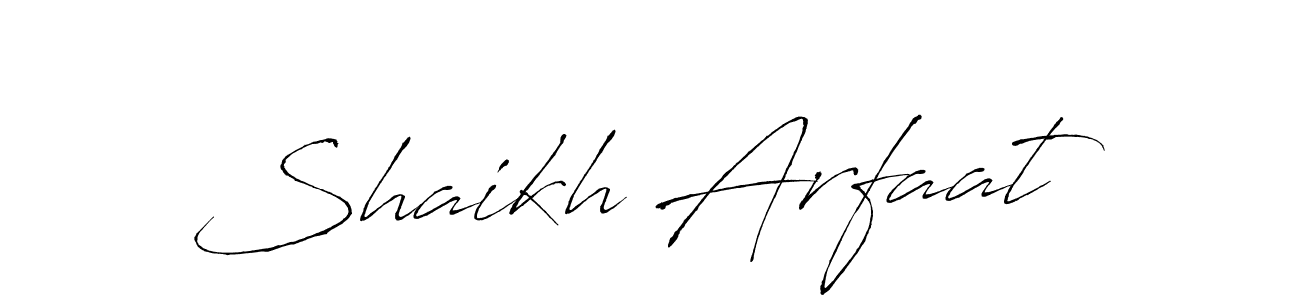 How to make Shaikh Arfaat name signature. Use Antro_Vectra style for creating short signs online. This is the latest handwritten sign. Shaikh Arfaat signature style 6 images and pictures png