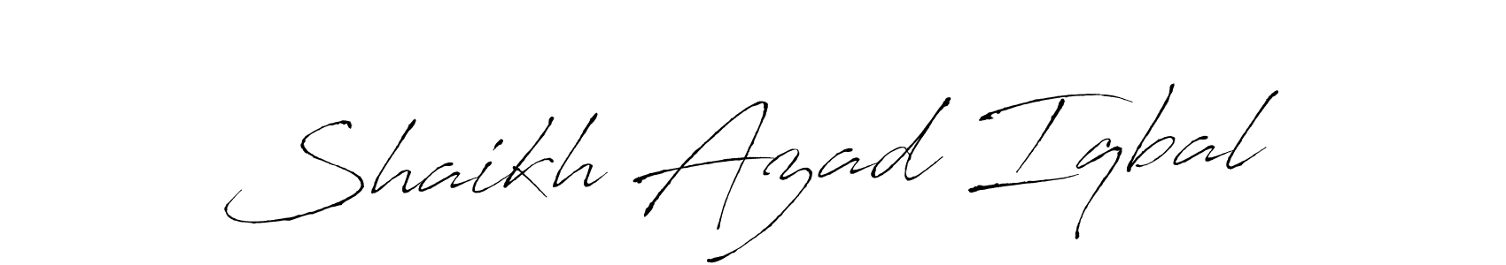 How to make Shaikh Azad Iqbal name signature. Use Antro_Vectra style for creating short signs online. This is the latest handwritten sign. Shaikh Azad Iqbal signature style 6 images and pictures png