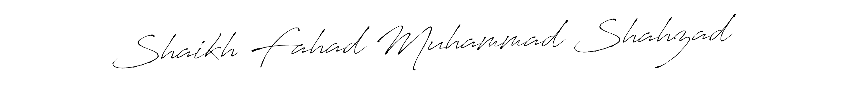 How to make Shaikh Fahad Muhammad Shahzad name signature. Use Antro_Vectra style for creating short signs online. This is the latest handwritten sign. Shaikh Fahad Muhammad Shahzad signature style 6 images and pictures png