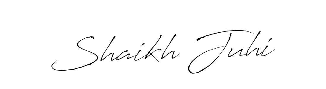 The best way (Antro_Vectra) to make a short signature is to pick only two or three words in your name. The name Shaikh Juhi include a total of six letters. For converting this name. Shaikh Juhi signature style 6 images and pictures png
