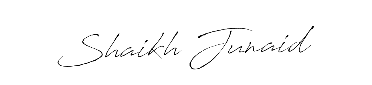 The best way (Antro_Vectra) to make a short signature is to pick only two or three words in your name. The name Shaikh Junaid include a total of six letters. For converting this name. Shaikh Junaid signature style 6 images and pictures png