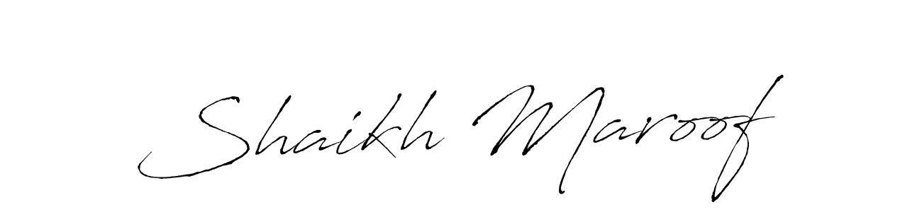 How to make Shaikh Maroof name signature. Use Antro_Vectra style for creating short signs online. This is the latest handwritten sign. Shaikh Maroof signature style 6 images and pictures png