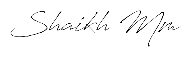 A modern signature idea for name Shaikh Mm using Antro_Vectra font. Clean strokes and elegant curves make it stand out instantly. Shaikh Mm signature style 6 images and pictures png