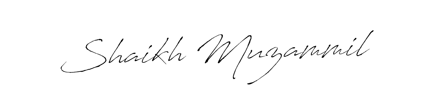 Make a beautiful signature design for name Shaikh Muzammil. With this signature (Antro_Vectra) style, you can create a handwritten signature for free. Shaikh Muzammil signature style 6 images and pictures png