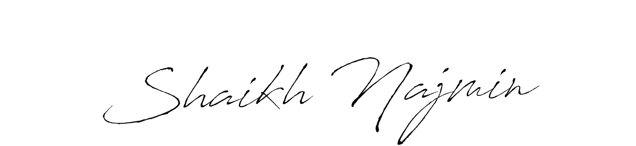 How to make Shaikh Najmin name signature. Use Antro_Vectra style for creating short signs online. This is the latest handwritten sign. Shaikh Najmin signature style 6 images and pictures png