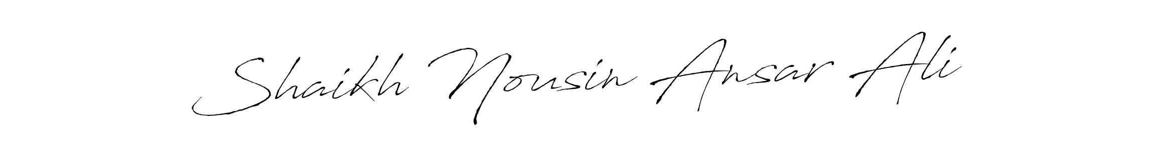 Make a beautiful signature design for name Shaikh Nousin Ansar Ali. With this signature (Antro_Vectra) style, you can create a handwritten signature for free. Shaikh Nousin Ansar Ali signature style 6 images and pictures png