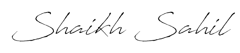 Discover the perfect balance of readability and style for Shaikh Sahil with Antro_Vectra font. Create your dream signature today. Shaikh Sahil signature style 6 images and pictures png