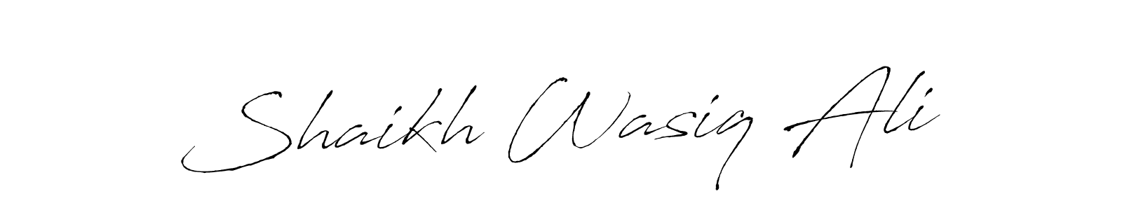 Create a beautiful signature design for name Shaikh Wasiq Ali. With this signature (Antro_Vectra) fonts, you can make a handwritten signature for free. Shaikh Wasiq Ali signature style 6 images and pictures png