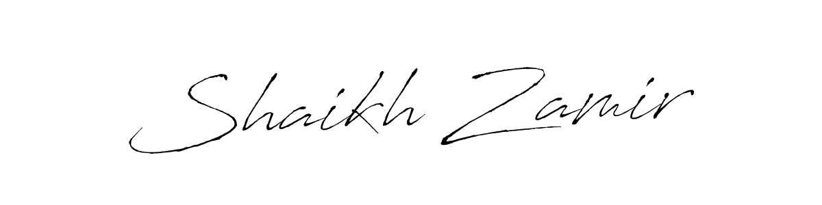 Make a beautiful signature design for name Shaikh Zamir. With this signature (Antro_Vectra) style, you can create a handwritten signature for free. Shaikh Zamir signature style 6 images and pictures png