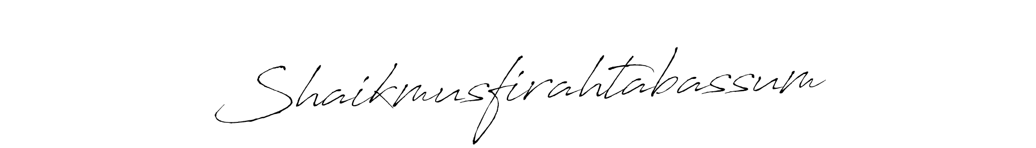 Make a short Shaikmusfirahtabassum signature style. Manage your documents anywhere anytime using Antro_Vectra. Create and add eSignatures, submit forms, share and send files easily. Shaikmusfirahtabassum signature style 6 images and pictures png