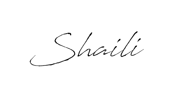 How to make Shaili name signature. Use Antro_Vectra style for creating short signs online. This is the latest handwritten sign. Shaili signature style 6 images and pictures png