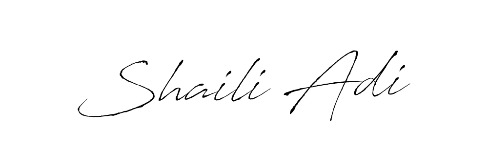 This is the best signature style for the Shaili Adi name. Also you like these signature font (Antro_Vectra). Mix name signature. Shaili Adi signature style 6 images and pictures png