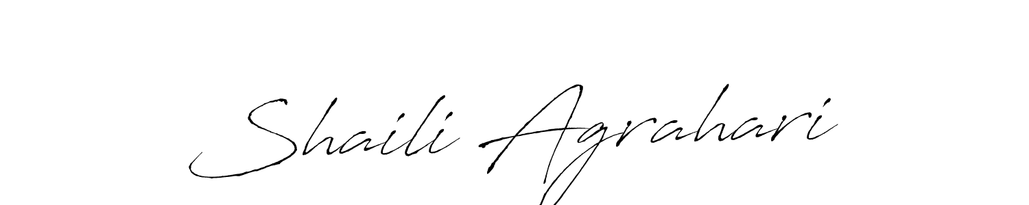 Also we have Shaili Agrahari name is the best signature style. Create professional handwritten signature collection using Antro_Vectra autograph style. Shaili Agrahari signature style 6 images and pictures png