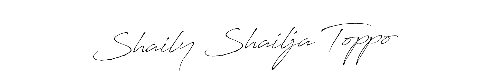 How to make Shaily Shailja Toppo signature? Antro_Vectra is a professional autograph style. Create handwritten signature for Shaily Shailja Toppo name. Shaily Shailja Toppo signature style 6 images and pictures png