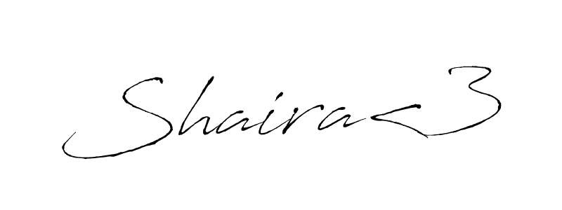 Create a beautiful signature design for name Shaira<3. With this signature (Antro_Vectra) fonts, you can make a handwritten signature for free. Shaira<3 signature style 6 images and pictures png