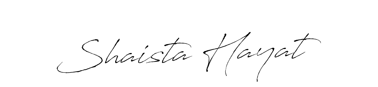 Design your own signature with our free online signature maker. With this signature software, you can create a handwritten (Antro_Vectra) signature for name Shaista Hayat. Shaista Hayat signature style 6 images and pictures png