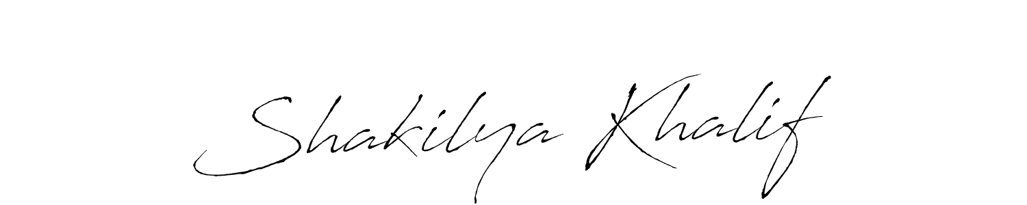 Make a beautiful signature design for name Shakilya Khalif. With this signature (Antro_Vectra) style, you can create a handwritten signature for free. Shakilya Khalif signature style 6 images and pictures png