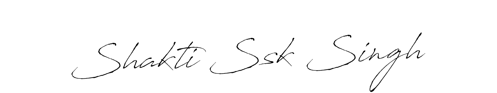 Make a beautiful signature design for name Shakti Ssk Singh. With this signature (Antro_Vectra) style, you can create a handwritten signature for free. Shakti Ssk Singh signature style 6 images and pictures png