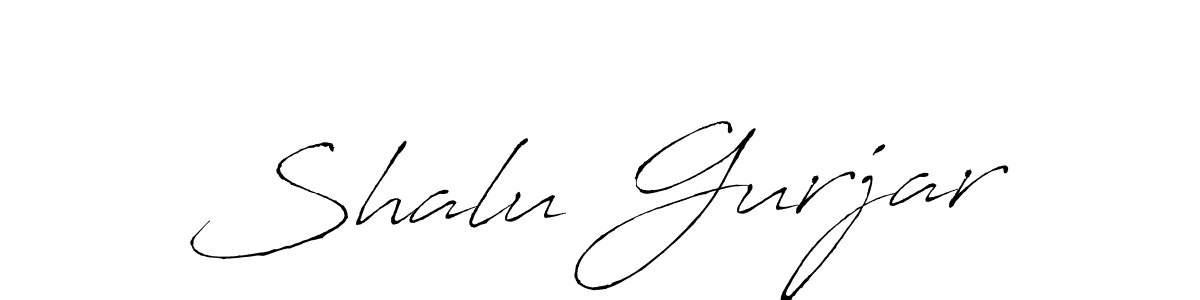 The best way (Antro_Vectra) to make a short signature is to pick only two or three words in your name. The name Shalu Gurjar include a total of six letters. For converting this name. Shalu Gurjar signature style 6 images and pictures png