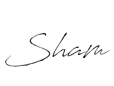Design your own signature with our free online signature maker. With this signature software, you can create a handwritten (Antro_Vectra) signature for name Sham. Sham signature style 6 images and pictures png