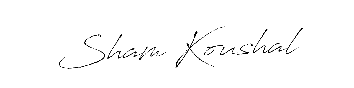 How to make Sham Koushal name signature. Use Antro_Vectra style for creating short signs online. This is the latest handwritten sign. Sham Koushal signature style 6 images and pictures png