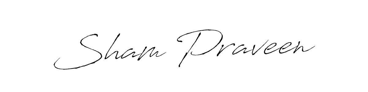 How to make Sham Praveen signature? Antro_Vectra is a professional autograph style. Create handwritten signature for Sham Praveen name. Sham Praveen signature style 6 images and pictures png