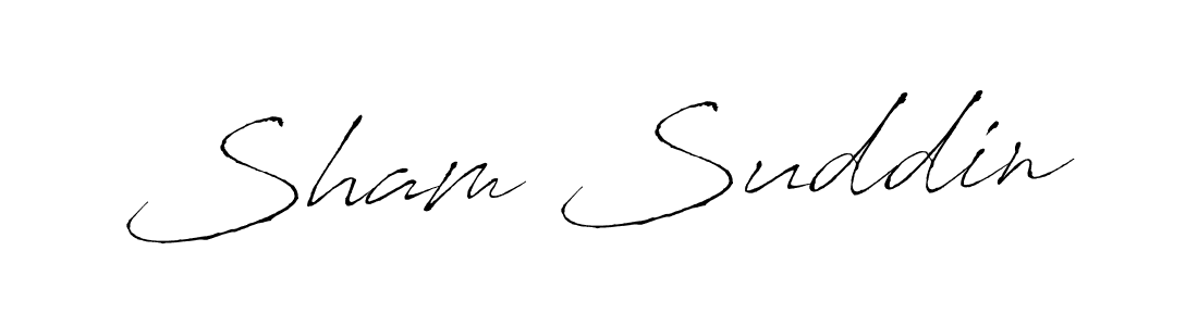 Make a beautiful signature design for name Sham Suddin. With this signature (Antro_Vectra) style, you can create a handwritten signature for free. Sham Suddin signature style 6 images and pictures png