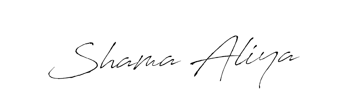 Create a beautiful signature design for name Shama Aliya. With this signature (Antro_Vectra) fonts, you can make a handwritten signature for free. Shama Aliya signature style 6 images and pictures png