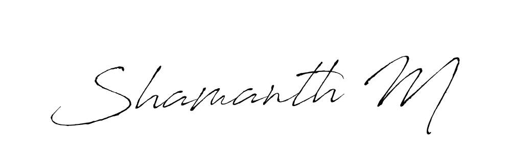 You should practise on your own different ways (Antro_Vectra) to write your name (Shamanth M) in signature. don't let someone else do it for you. Shamanth M signature style 6 images and pictures png