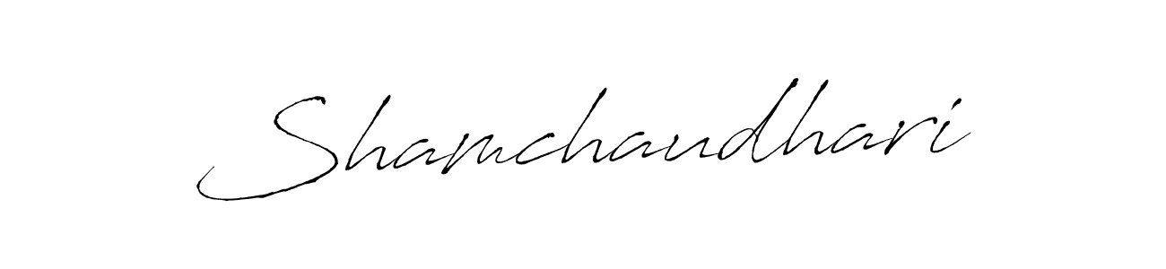 if you are searching for the best signature style for your name Shamchaudhari. so please give up your signature search. here we have designed multiple signature styles  using Antro_Vectra. Shamchaudhari signature style 6 images and pictures png