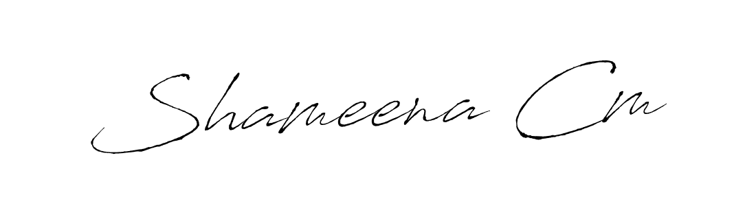Shameena Cm stylish signature style. Best Handwritten Sign (Antro_Vectra) for my name. Handwritten Signature Collection Ideas for my name Shameena Cm. Shameena Cm signature style 6 images and pictures png