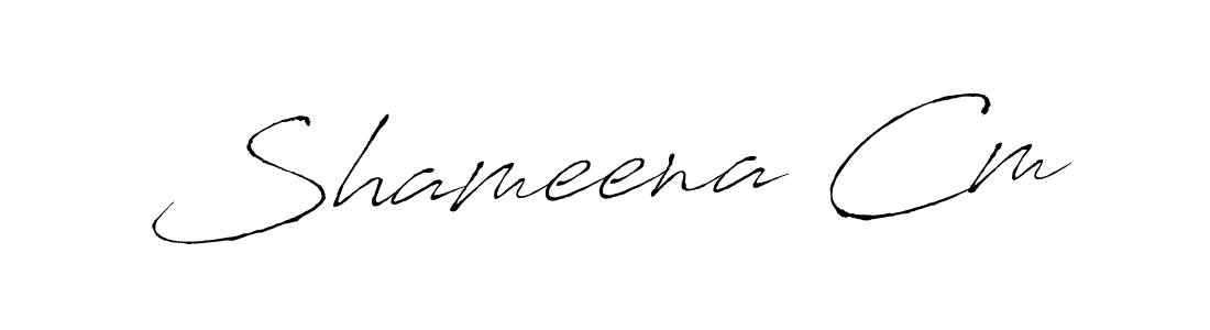 Shameena Cm stylish signature style. Best Handwritten Sign (Antro_Vectra) for my name. Handwritten Signature Collection Ideas for my name Shameena Cm. Shameena Cm signature style 6 images and pictures png