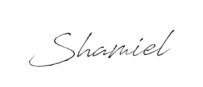 Antro_Vectra is a professional signature style that is perfect for those who want to add a touch of class to their signature. It is also a great choice for those who want to make their signature more unique. Get Shamiel name to fancy signature for free. Shamiel signature style 6 images and pictures png