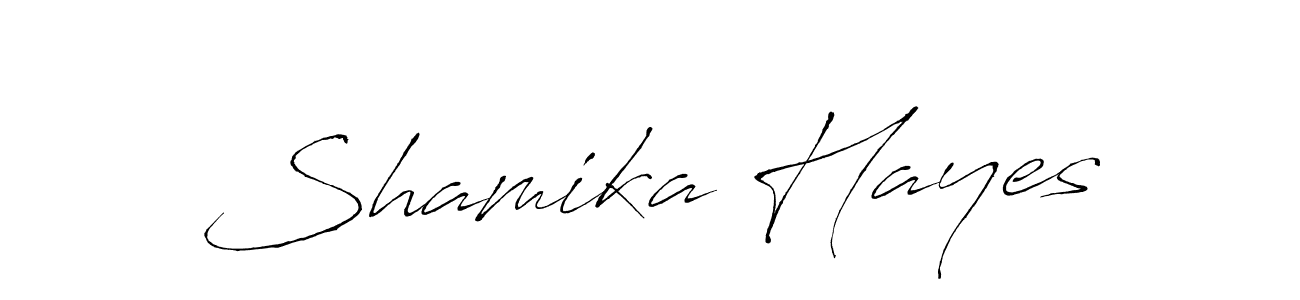 Shamika Hayes stylish signature style. Best Handwritten Sign (Antro_Vectra) for my name. Handwritten Signature Collection Ideas for my name Shamika Hayes. Shamika Hayes signature style 6 images and pictures png