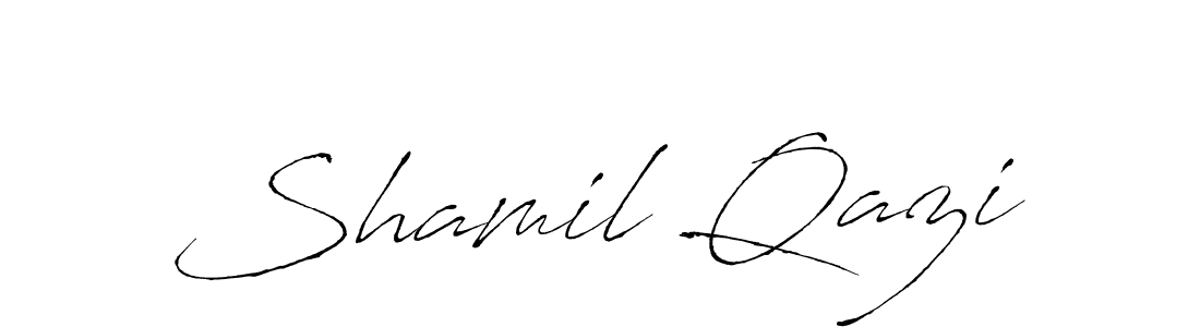 The best way (Antro_Vectra) to make a short signature is to pick only two or three words in your name. The name Shamil Qazi include a total of six letters. For converting this name. Shamil Qazi signature style 6 images and pictures png