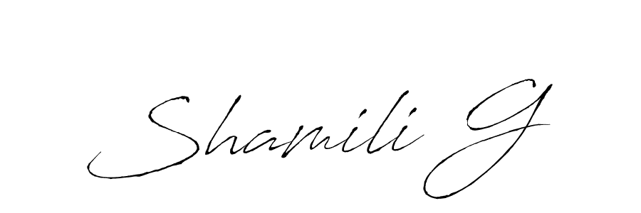 Create a beautiful signature design for name Shamili G. With this signature (Antro_Vectra) fonts, you can make a handwritten signature for free. Shamili G signature style 6 images and pictures png