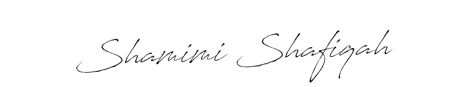 You should practise on your own different ways (Antro_Vectra) to write your name (Shamimi Shafiqah) in signature. don't let someone else do it for you. Shamimi Shafiqah signature style 6 images and pictures png