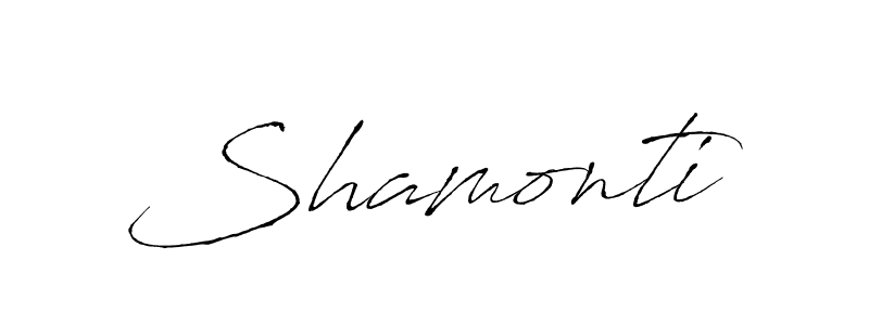 Make a beautiful signature design for name Shamonti. With this signature (Antro_Vectra) style, you can create a handwritten signature for free. Shamonti signature style 6 images and pictures png