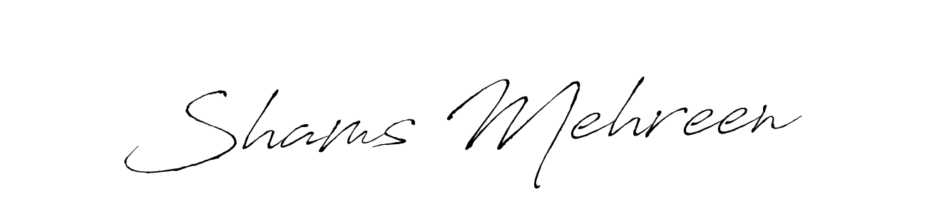 Shams Mehreen stylish signature style. Best Handwritten Sign (Antro_Vectra) for my name. Handwritten Signature Collection Ideas for my name Shams Mehreen. Shams Mehreen signature style 6 images and pictures png