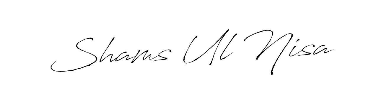 You should practise on your own different ways (Antro_Vectra) to write your name (Shams Ul Nisa) in signature. don't let someone else do it for you. Shams Ul Nisa signature style 6 images and pictures png