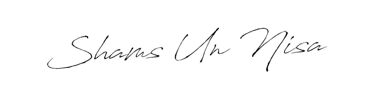 How to make Shams Un Nisa signature? Antro_Vectra is a professional autograph style. Create handwritten signature for Shams Un Nisa name. Shams Un Nisa signature style 6 images and pictures png