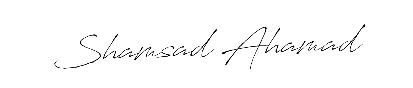 How to make Shamsad Ahamad name signature. Use Antro_Vectra style for creating short signs online. This is the latest handwritten sign. Shamsad Ahamad signature style 6 images and pictures png