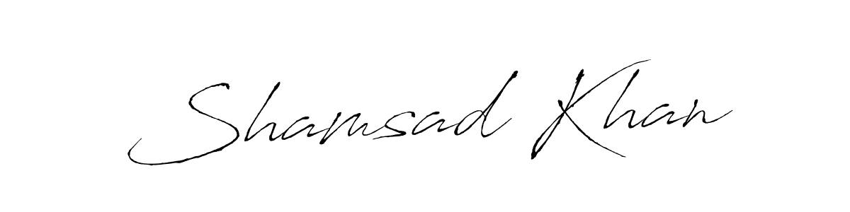 Create a beautiful signature design for name Shamsad Khan. With this signature (Antro_Vectra) fonts, you can make a handwritten signature for free. Shamsad Khan signature style 6 images and pictures png